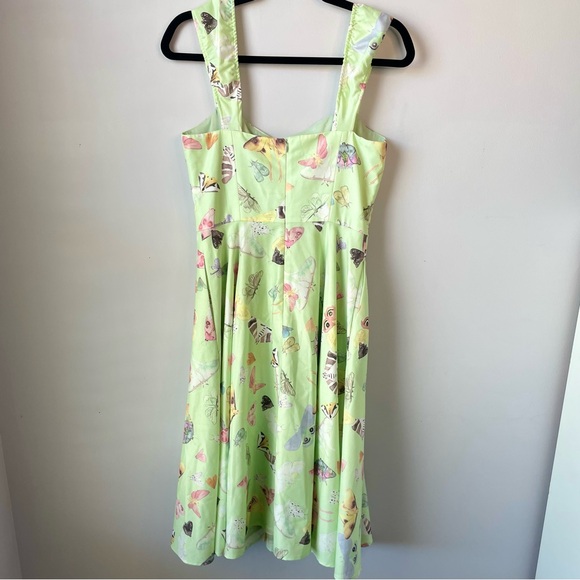 Hutch Mint Green Butterfly Print Flowy Midi Dress Fairycore Cottagecore Spring - Picture 8 of 16